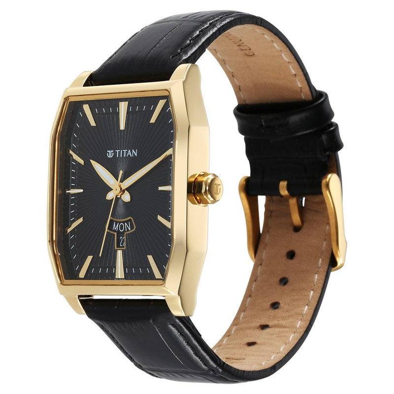 Titan Regalia Opulent Black Dial Watch for Men