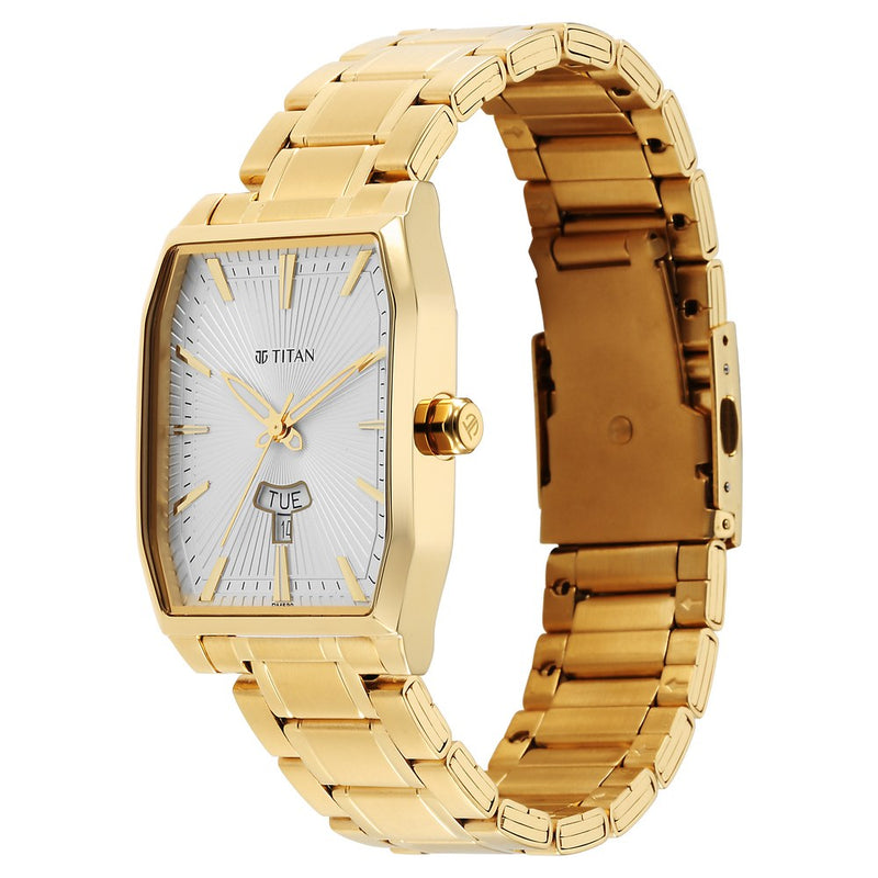 Titan Regalia Opulent White Dial Watch for Men