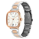 Titan Shaped Case Silver White Dial Metal Strap Watch