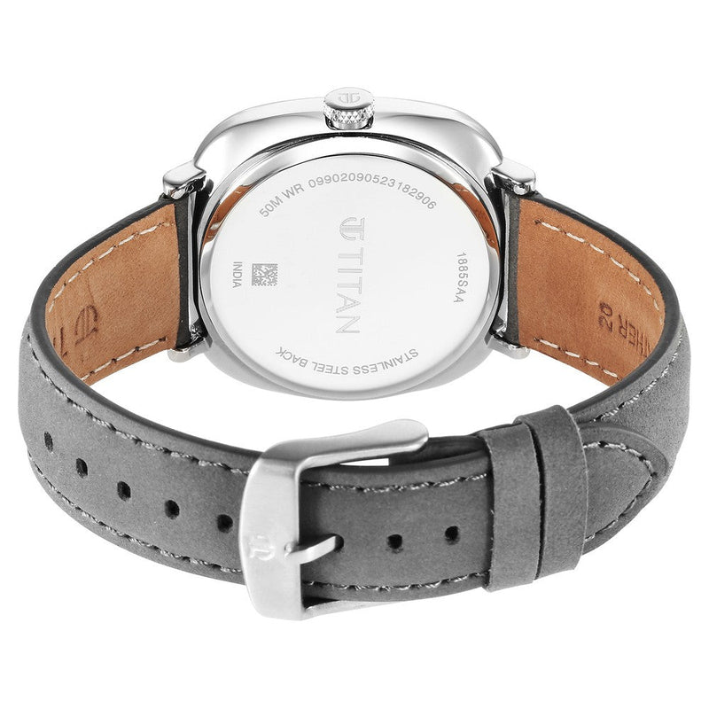 Titan Quartz Analog Anthracite Dial Leather Strap Watch for Men