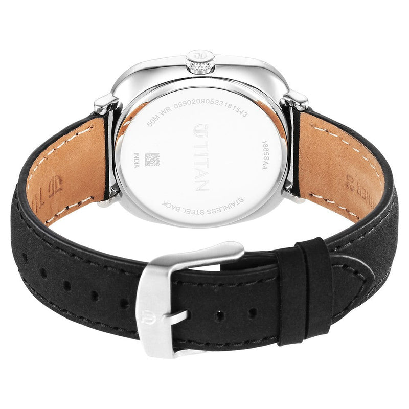 Titan Neo Curve Quartz Analog Anthracite Dial Black Leather Strap Watch for Men