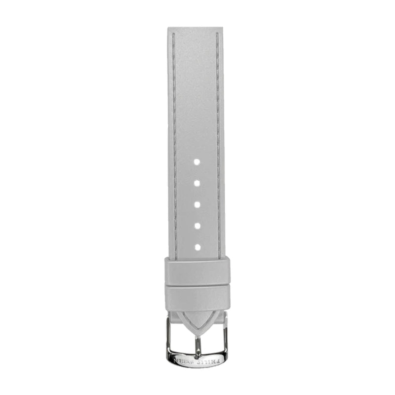 PHILIP STEIN Signature Platinum Stitched Silicone Strap Size 2