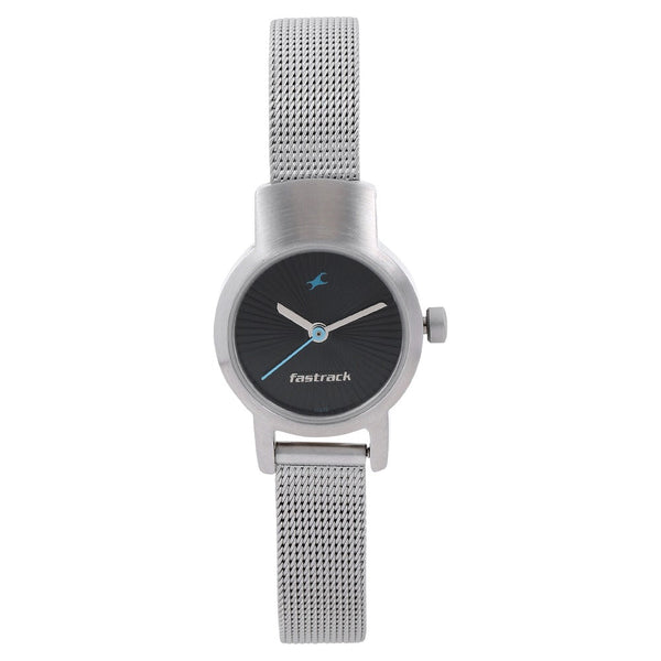 Fastrack Quartz Analog Black Dial Metal Strap Watch for Girls