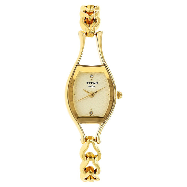 Titan Raga Champagne Dial Women Watch With Metal Strap