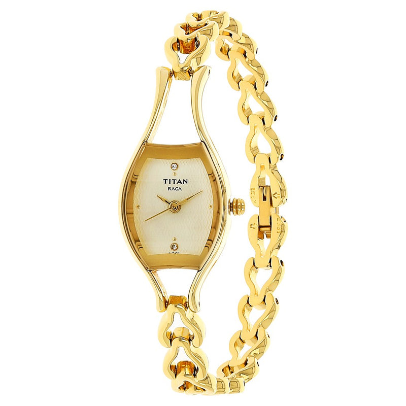 Titan Raga Champagne Dial Women Watch With Metal Strap