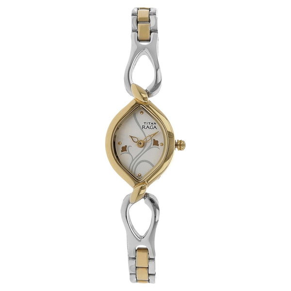 Titan RAGA FLORA Silver Dial Analog Stainless Steel Strap watch for Women