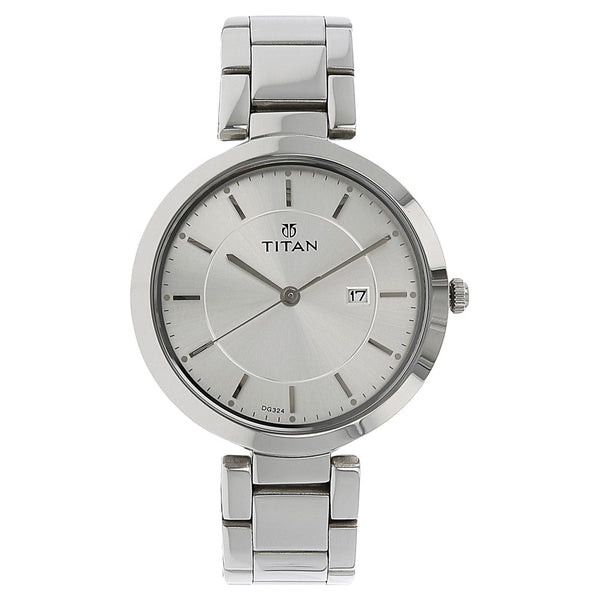 Titan Workwear Silver Dial Women Watch With Stainless Steel Strap