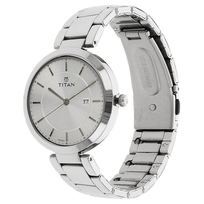 Titan Workwear Silver Dial Women Watch With Stainless Steel Strap