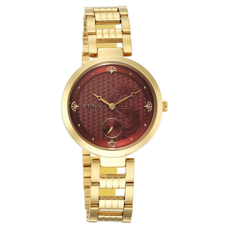 Titan Tet Red Dial Analog Stainless steel Strap Watch for Men