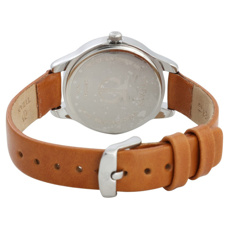 Titan Workwear Silver Dial Women Watch With Leather Strap