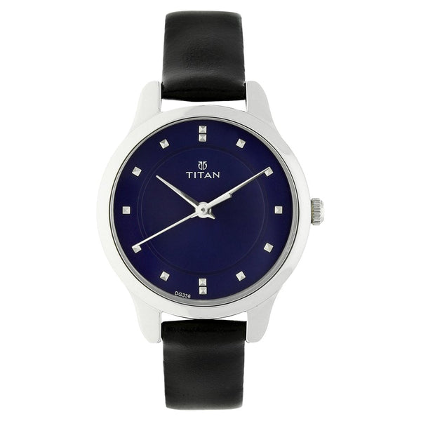 Titan Workwear Blue Dial Women Watch With Leather Strap