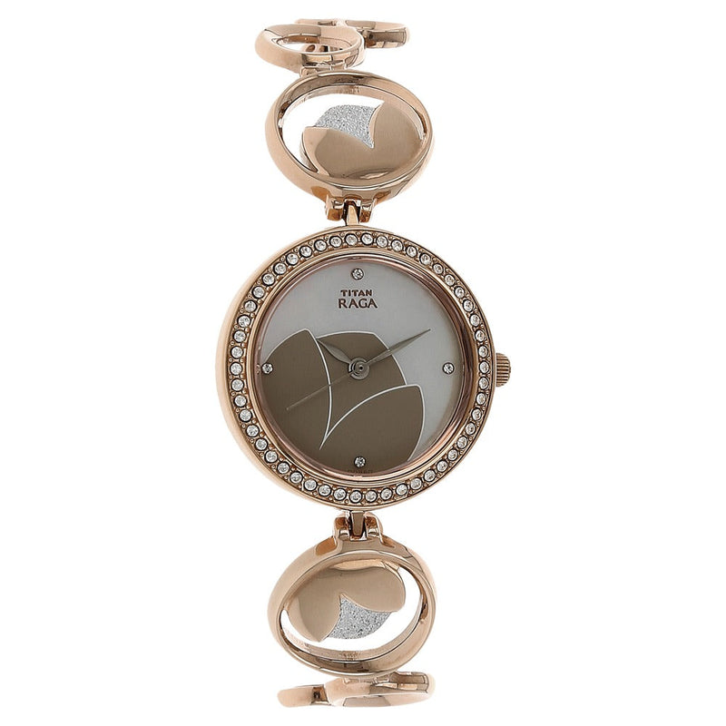 Titan Raga Garden Of Eden Mother of Pearl Dial Women Watch With Metal Strap