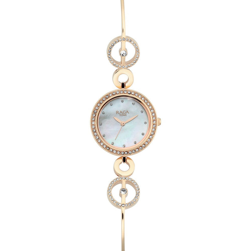 Titan Raga Mother of Pearl Dial Women Watch With Metal Strap