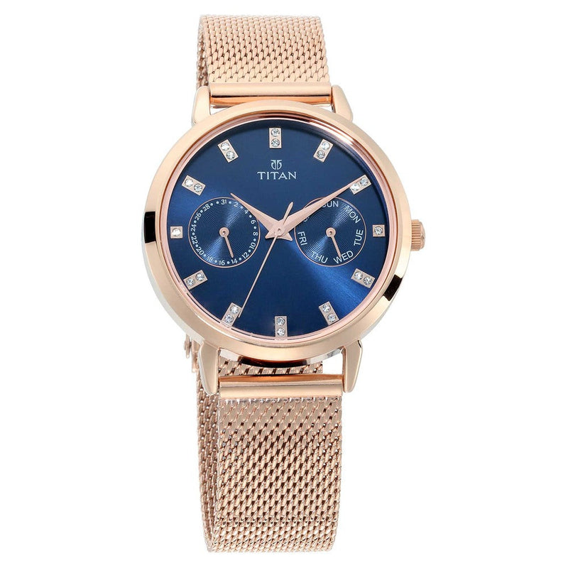 Titan Sparkle Blue Dial Analog Multi Function Watch for Women