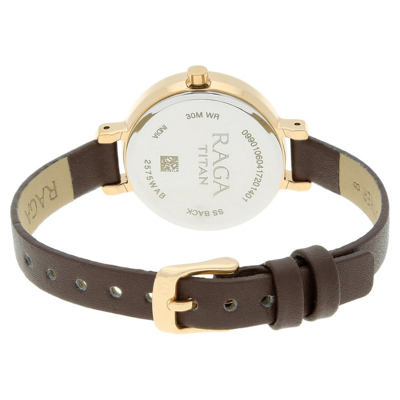 Titan Raga Viva Rose Gold Dial Women Watch With Leather Strap