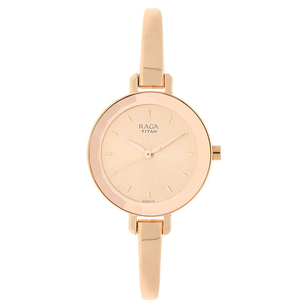 Titan Raga Viva Rose Gold Dial Women Watch With Metal Strap