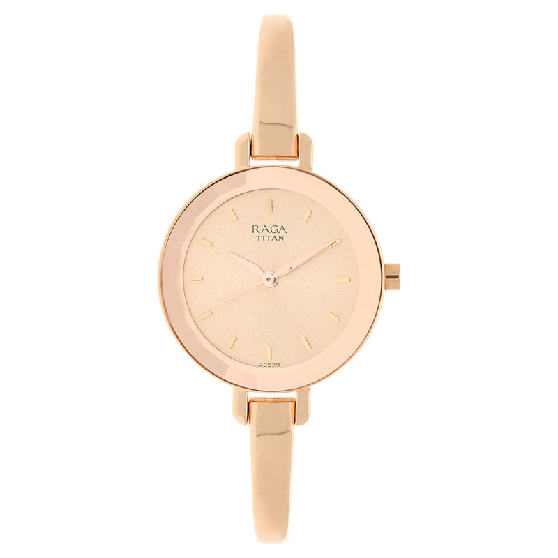 Titan Raga Viva Rose Gold Dial Women Watch With Metal Strap