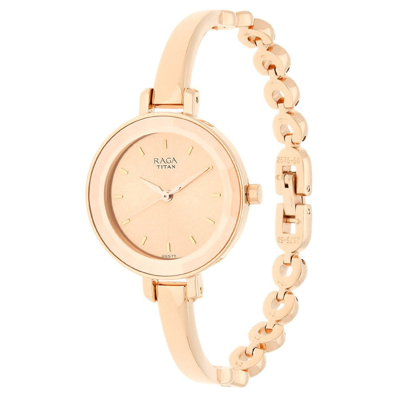 Titan Raga Viva Rose Gold Dial Women Watch With Metal Strap