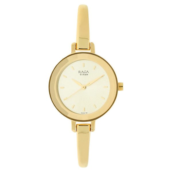 Titan Raga Viva Champagne Dial Women Watch With Metal Strap