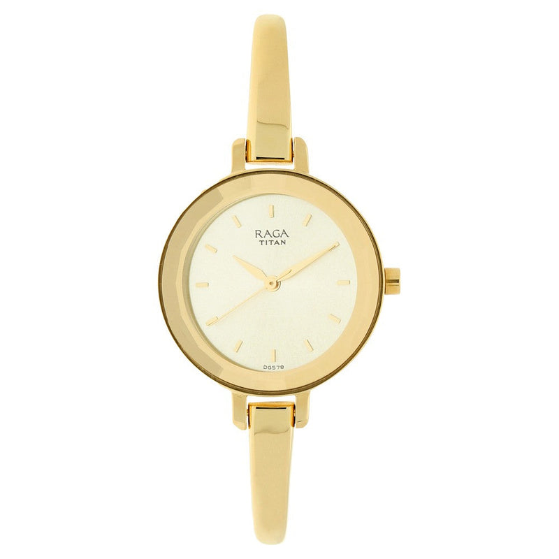 Titan Raga Viva Champagne Dial Women Watch With Metal Strap