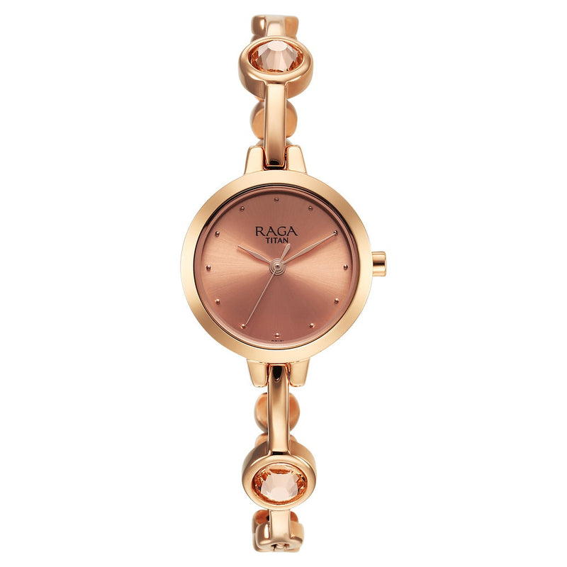 Titan Raga Viva Quartz Analog Rose Gold Dial Rose Gold Metal Strap Watch for Women