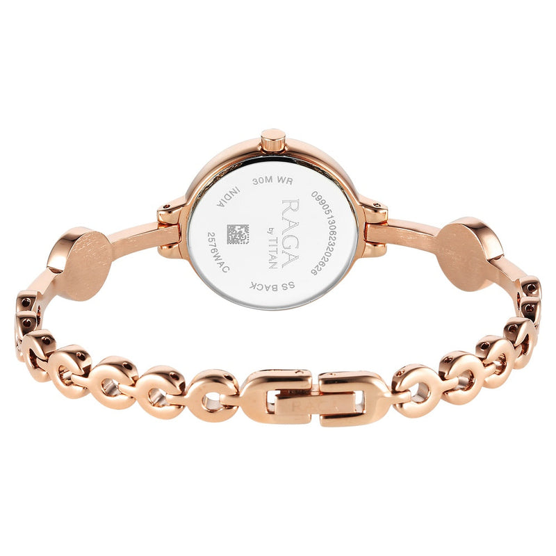 Titan Raga Viva Quartz Analog Rose Gold Dial Rose Gold Metal Strap Watch for Women