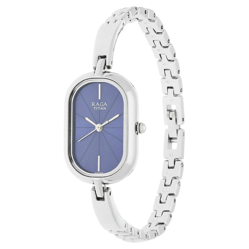 Titan Raga Viva Blue Dial Women Watch With Metal Strap