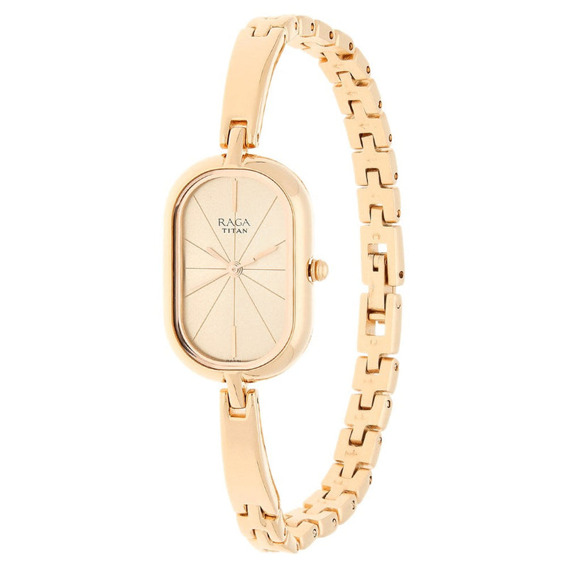 Titan Raga Viva Rose Gold Dial Women Watch With Metal Strap