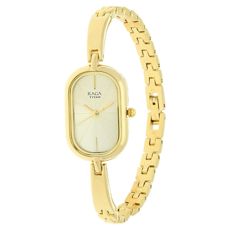 Titan Raga Viva Champagne Dial Women Watch With Metal Strap