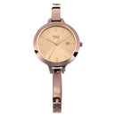Titan Quartz Analog with Date Rose Gold Dial Metal Strap Watch for Women