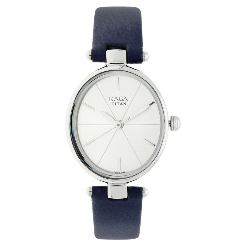 Titan Raga Viva Silver Dial Analog Leather Strap watch for Women