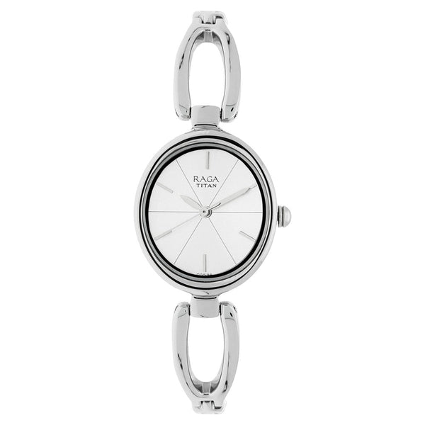 Titan Raga Viva Silver Dial Analog Metal Strap Watch for Women