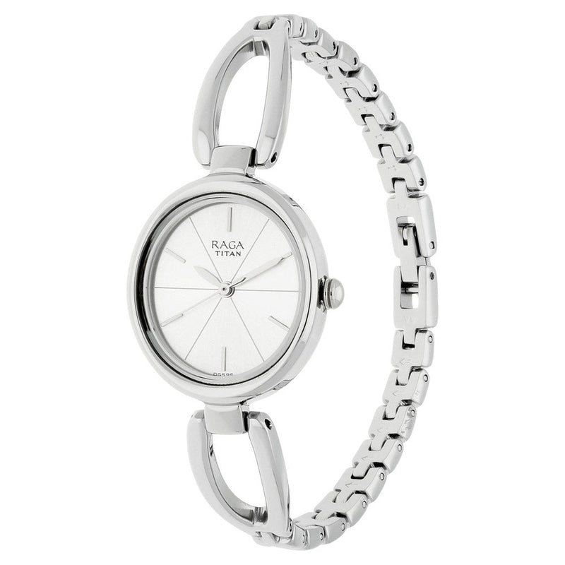 Titan Raga Viva Silver Dial Analog Metal Strap Watch for Women