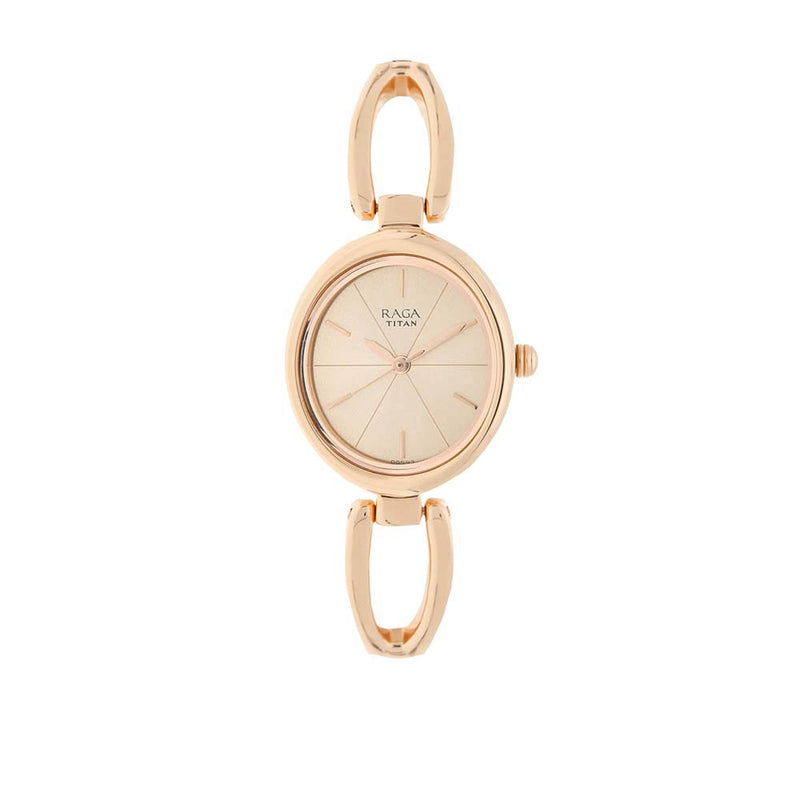 Titan Raga Viva Rose Gold Dial Women Watch With Metal Strap