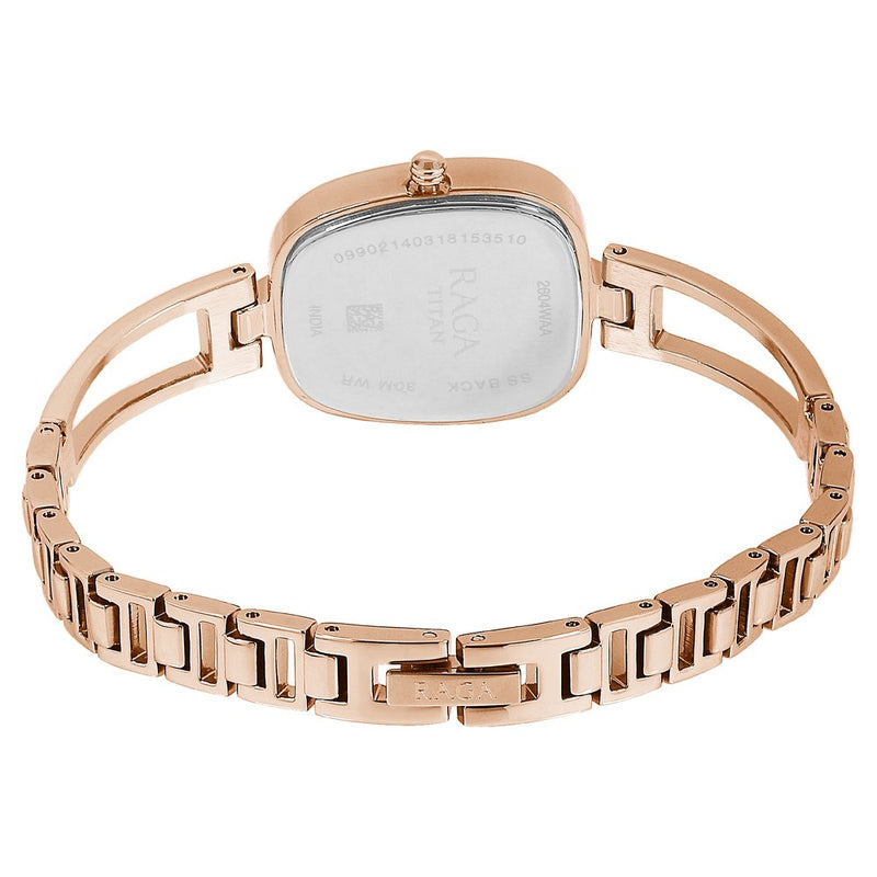 Titan Raga Viva Grey Dial Analog Rose Gold Metal Strap watch for Women