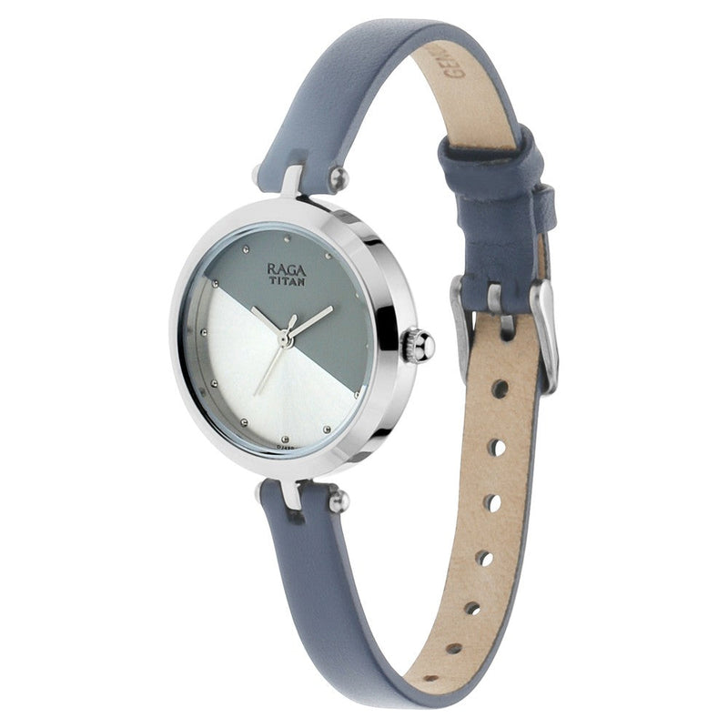 Titan Raga Viva Grey Dial Analog Leather Strap Watch for Women