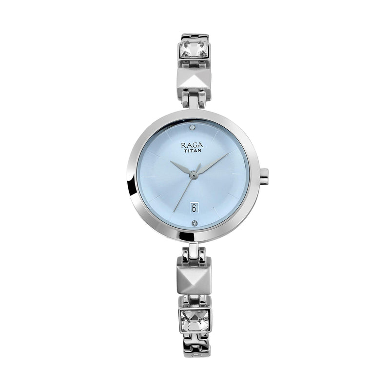 Titan Raga Viva Blue Dial Analog Metal Strap watch for Women