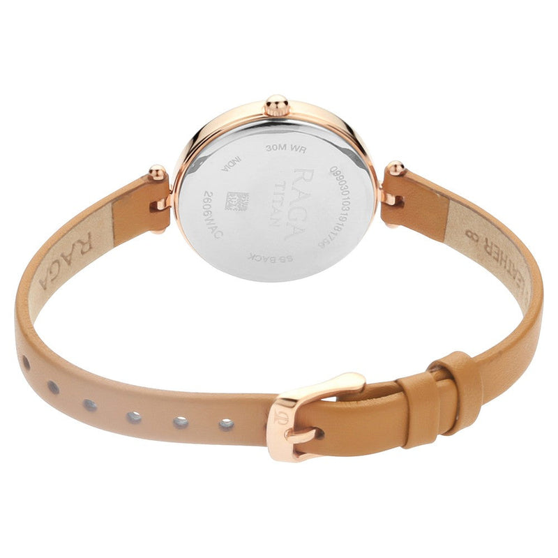 Titan Raga Viva Rose Gold Dial Women Watch With Leather Strap