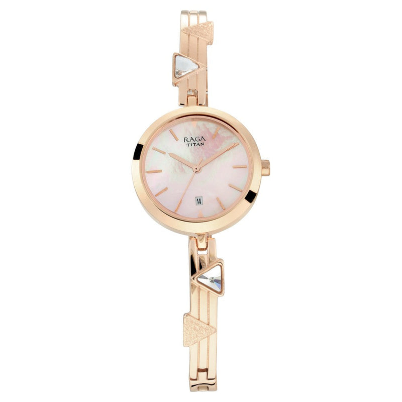 Titan Raga Viva Mother of Pearl Dial Women Watch With Metal Strap