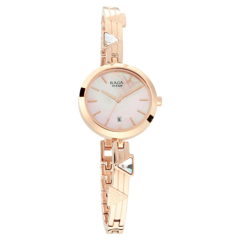 Titan Raga Viva Mother of Pearl Dial Women Watch With Metal Strap