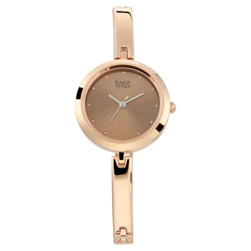 Titan Raga Viva Rose Gold Dial Women Watch With Metal Strap