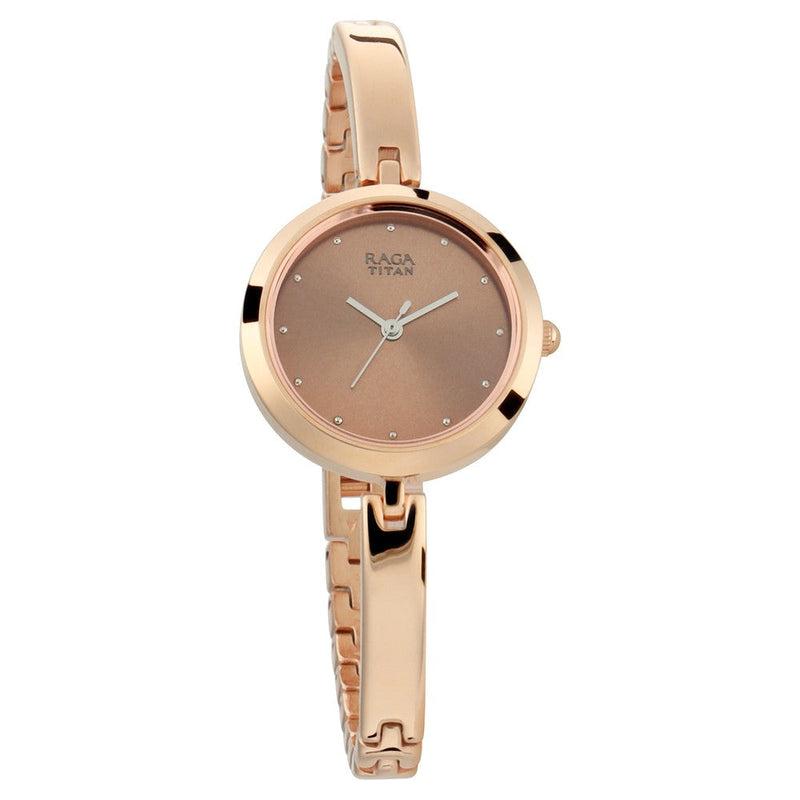 Titan Raga Viva Rose Gold Dial Women Watch With Metal Strap