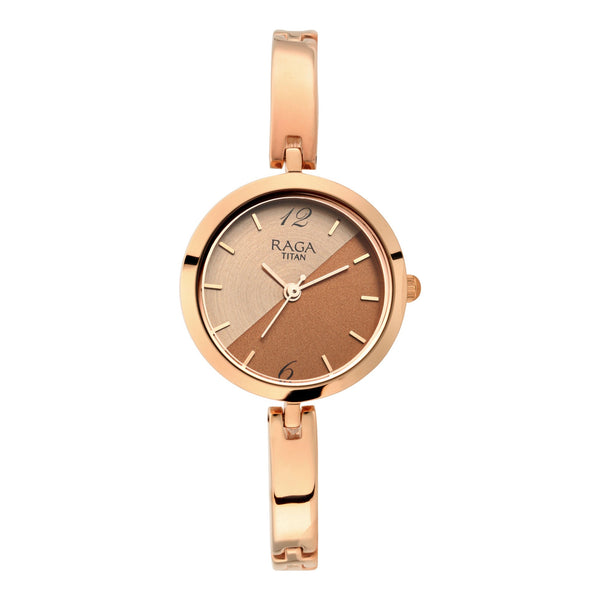 Titan Raga Viva Rose Gold Dial Women Watch With Metal Strap