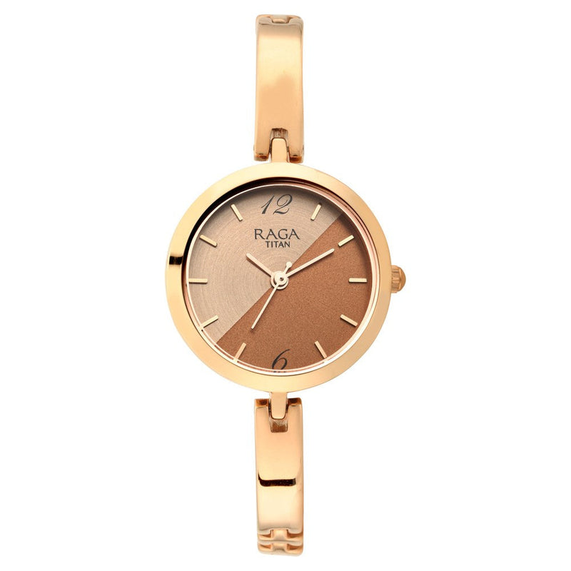 Titan Raga Viva Rose Gold Dial Women Watch With Metal Strap