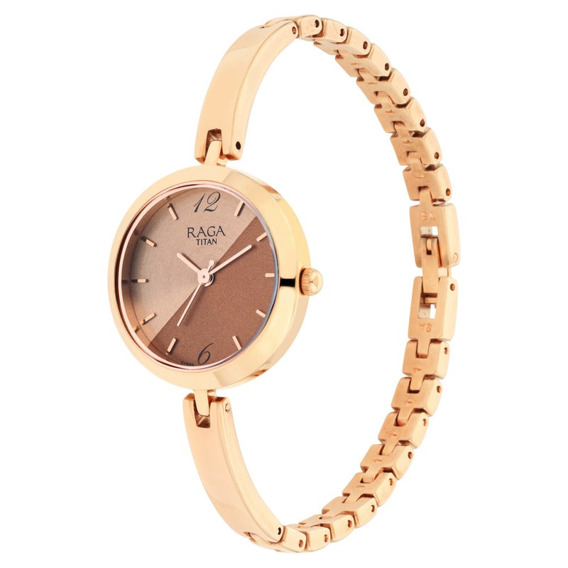 Titan Raga Viva Rose Gold Dial Women Watch With Metal Strap