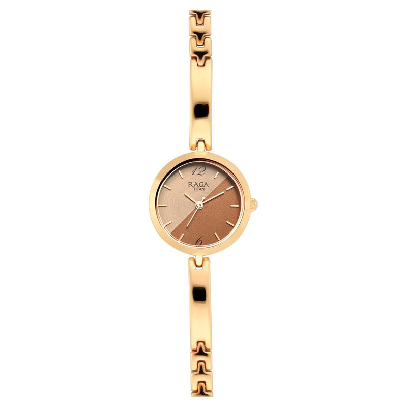 Titan Raga Viva Rose Gold Dial Women Watch With Metal Strap