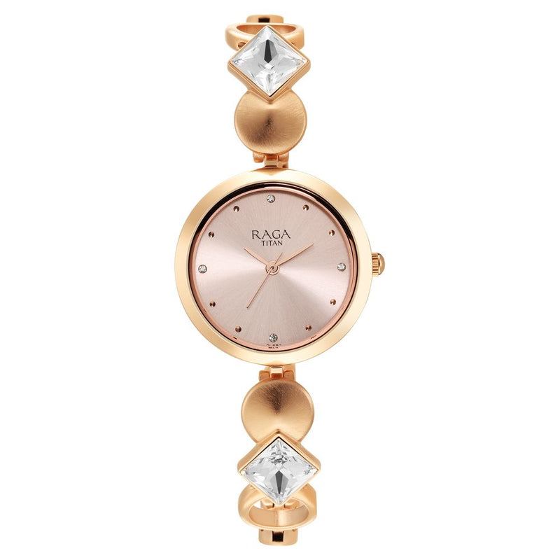 Titan Love All Pink Dial Analog Metal Strap Watch for Women