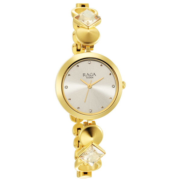 Titan Love All Champagne Dial Analog Metal Strap Watch for Women