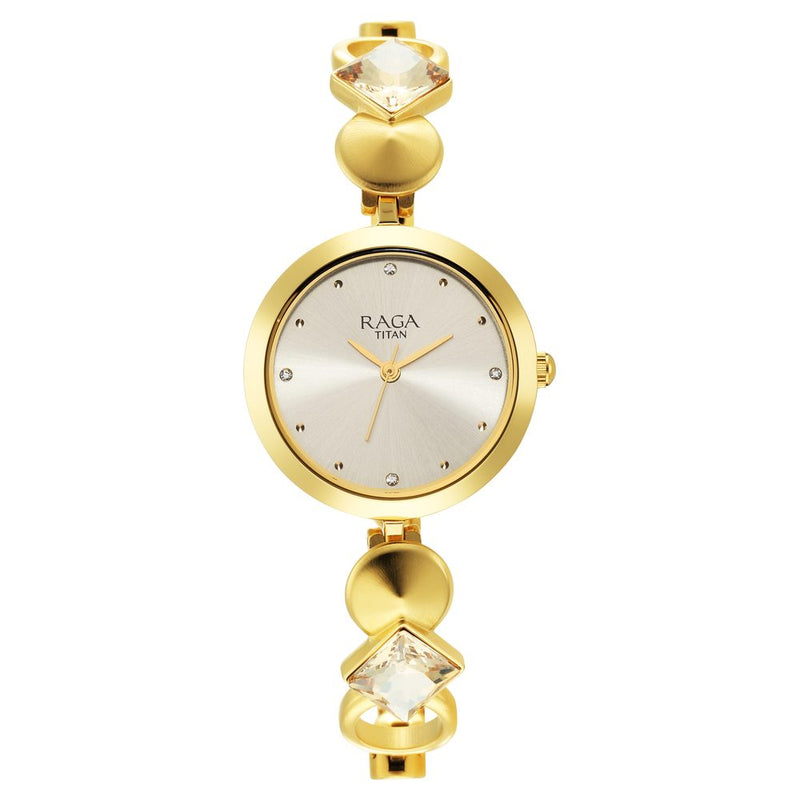 Titan Love All Champagne Dial Analog Metal Strap Watch for Women