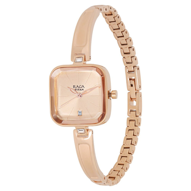 Titan Raga Viva Rose Gold Dial Women Watch With Metal Strap